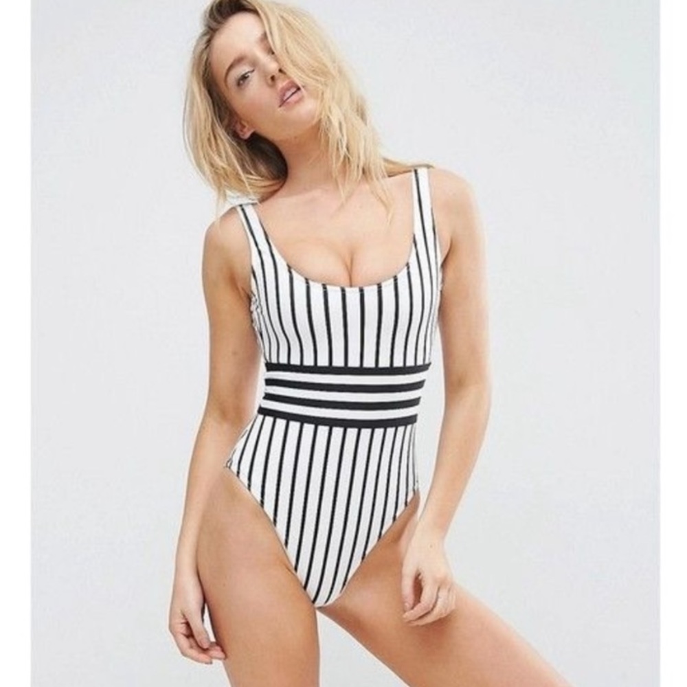 NWT ASOS One Piece Contrast Black & White Swimsuit